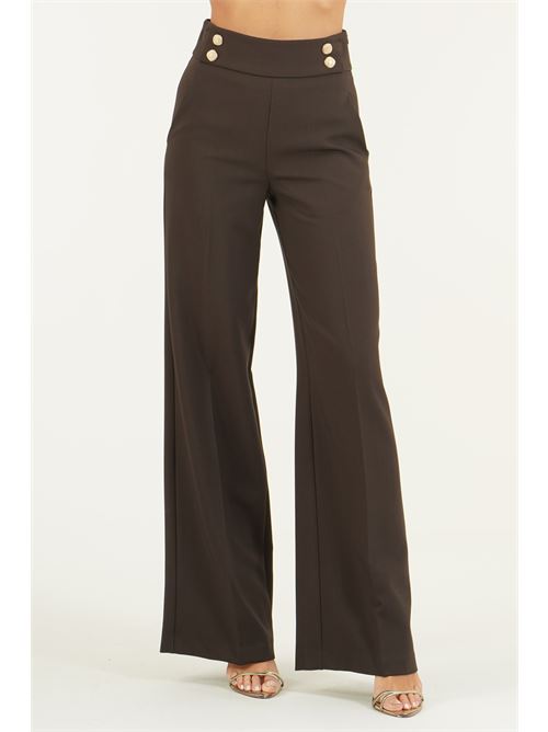 Pantalone palazzo in cady elastico GM by Gai Mattiolo | GM4321MORO